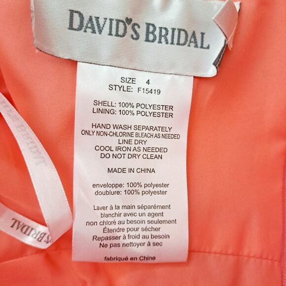 David's Bridal Sequin Strapless Chiffon Dress - Picture 8 of 9